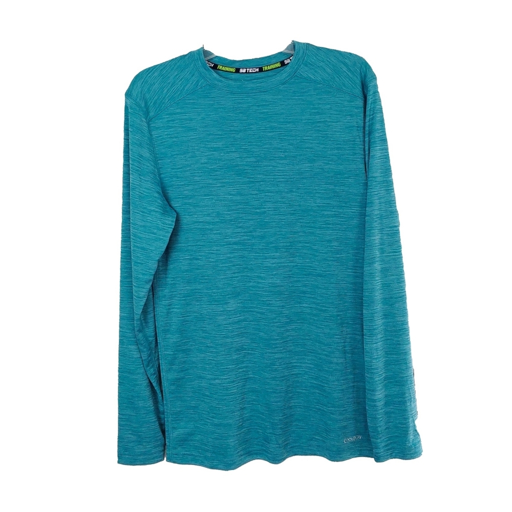 SB TECH COOLPLAY MENS S RUNNING LONG SLV BLUE TOP